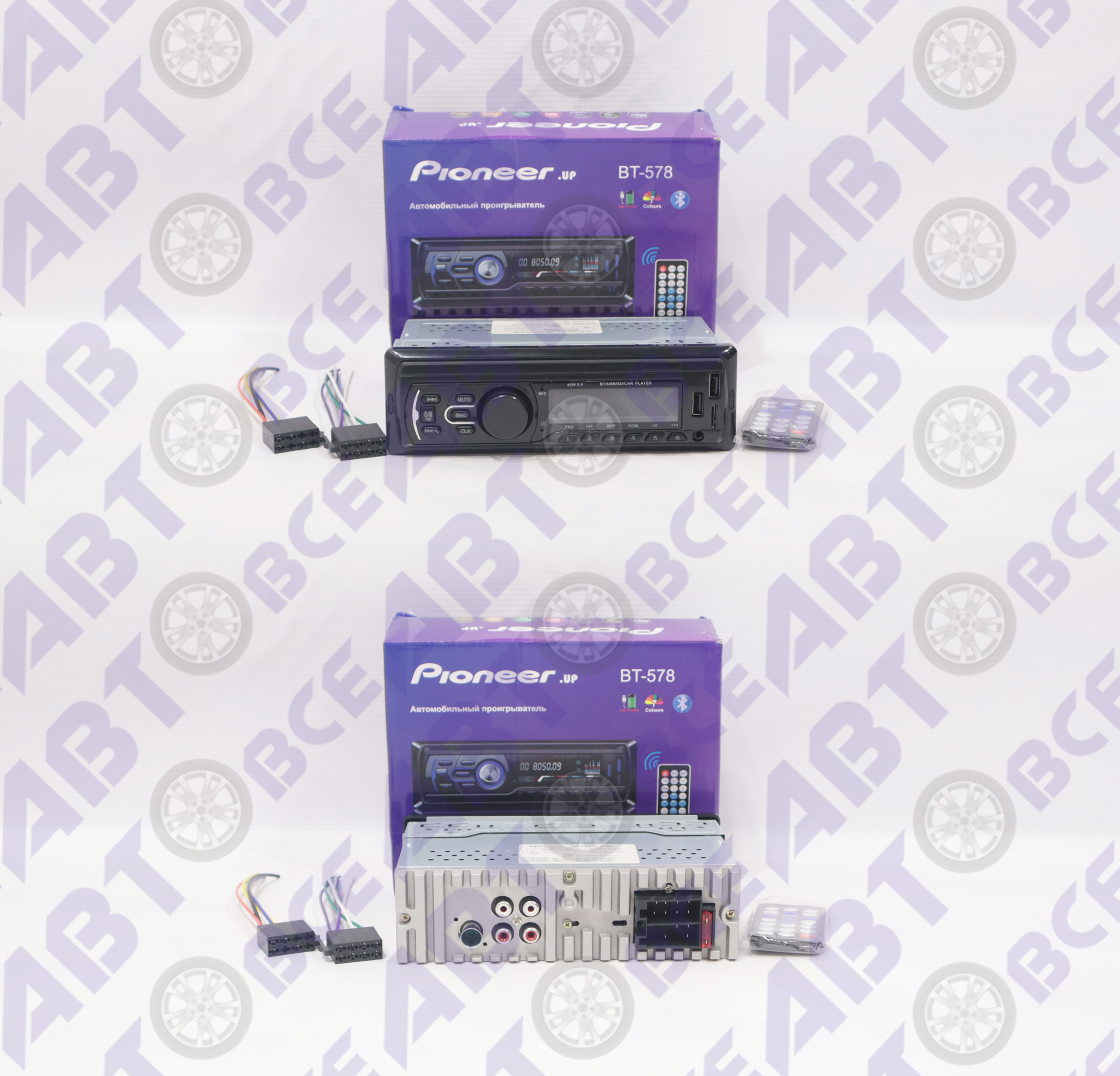 Автомагнитола (магнитофон) 1din мультицвет (USB/BT/SD/FM/AUX/MP3) BT-578 (Аналог) PIONEER-OK