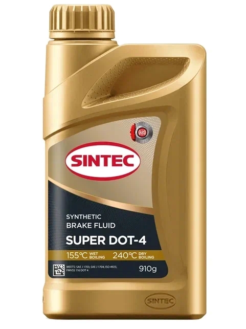 Жидкость тормозная ДОТ-4  910 грамм (1л) Super SINTEC