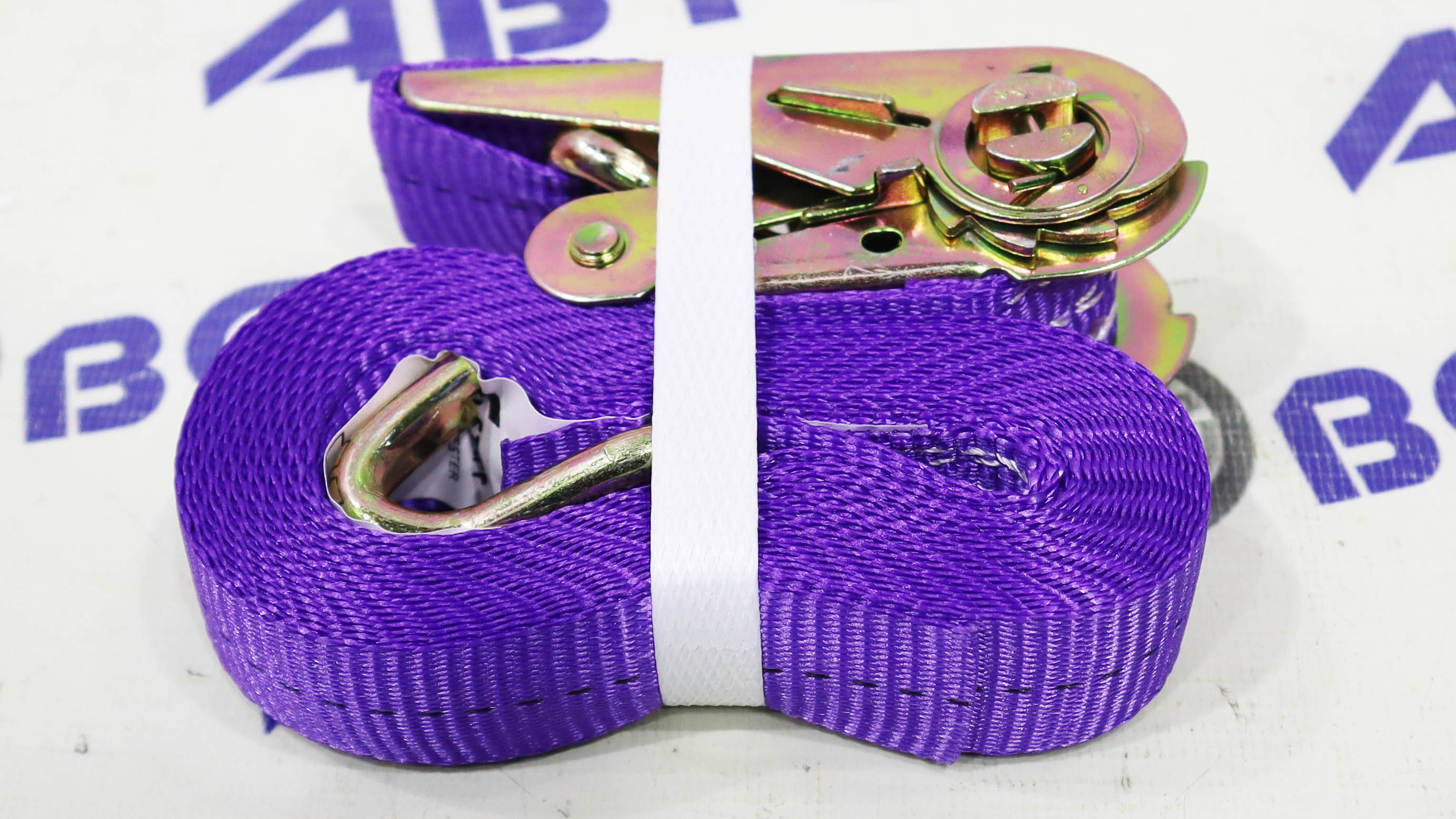 Стяжка груза 1,0т 5,0м SKYWAY STAFF 25мм фиолетовый храповый механизм с крюками полиэстер 1шт