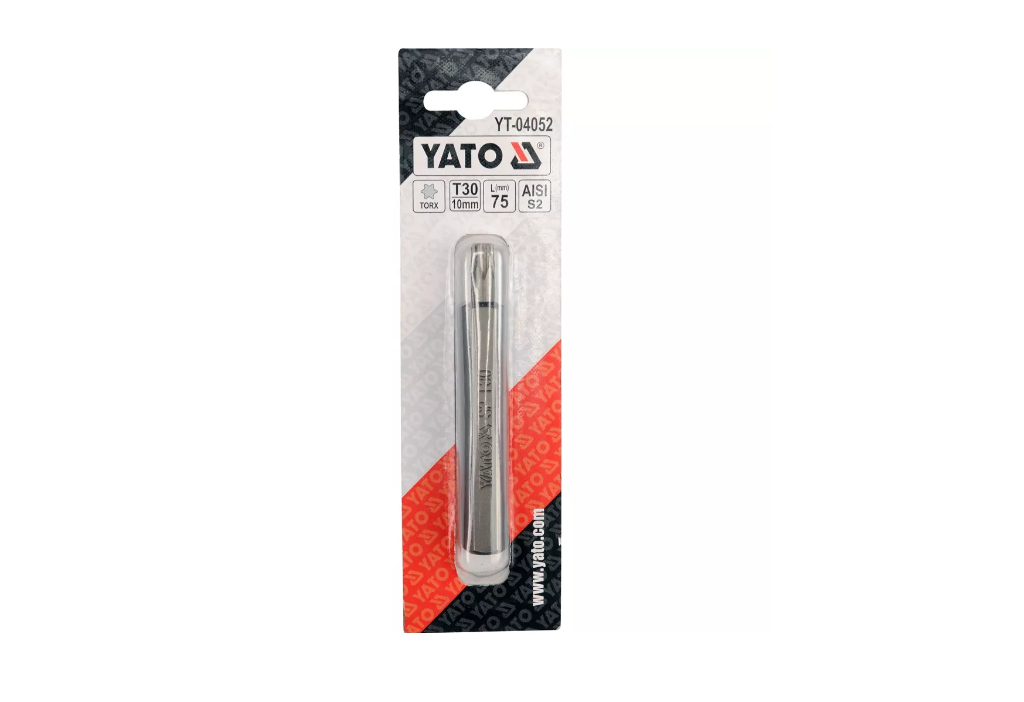 Бита TORX, T30, длина 75 мм, шестигранник 10мм YATO