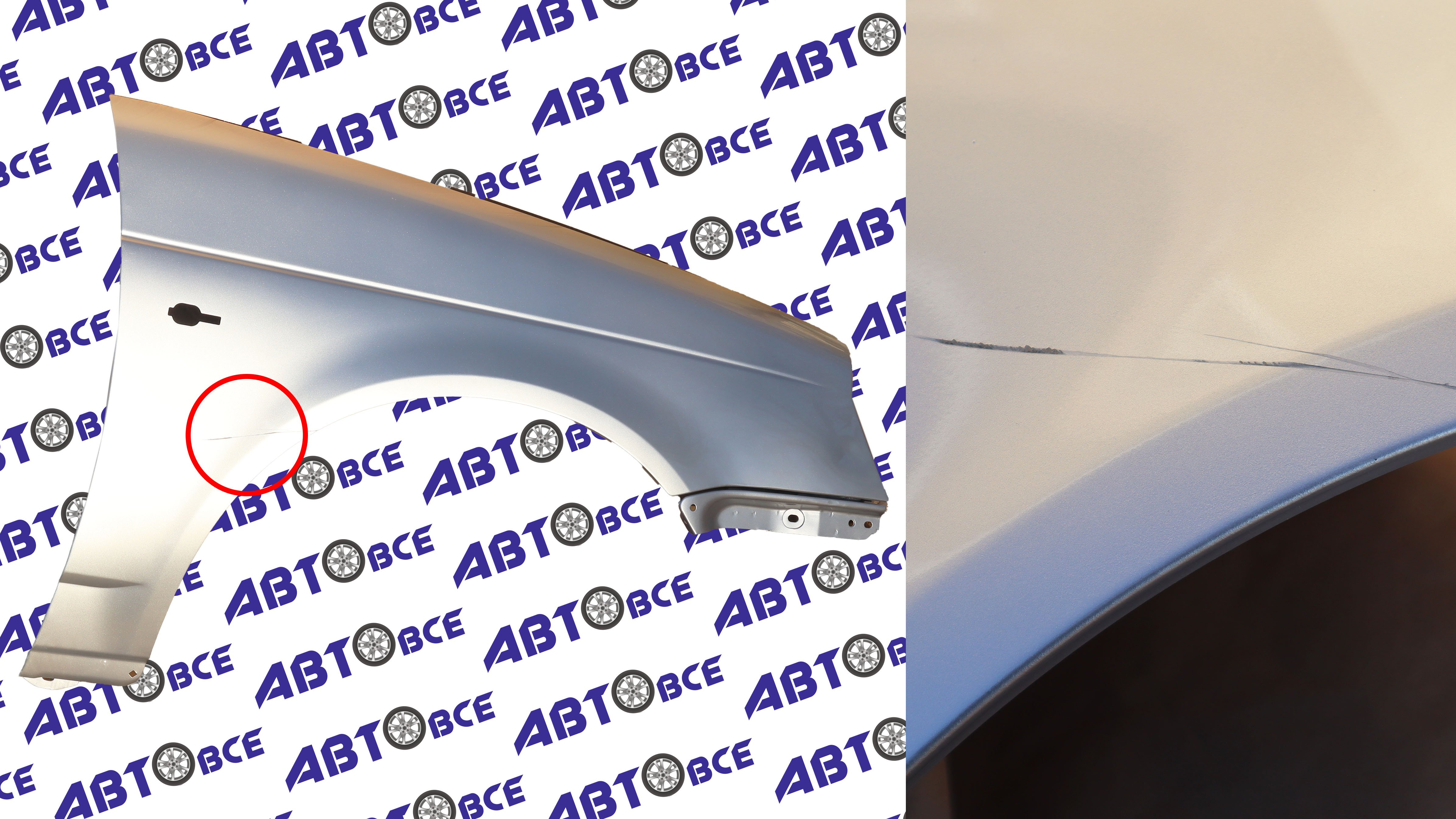 Крыло переднее правое ВАЗ-2170-2171-2172 в цвет Снежная королева (690) УЦЕНКА (вмятина) Тольятти