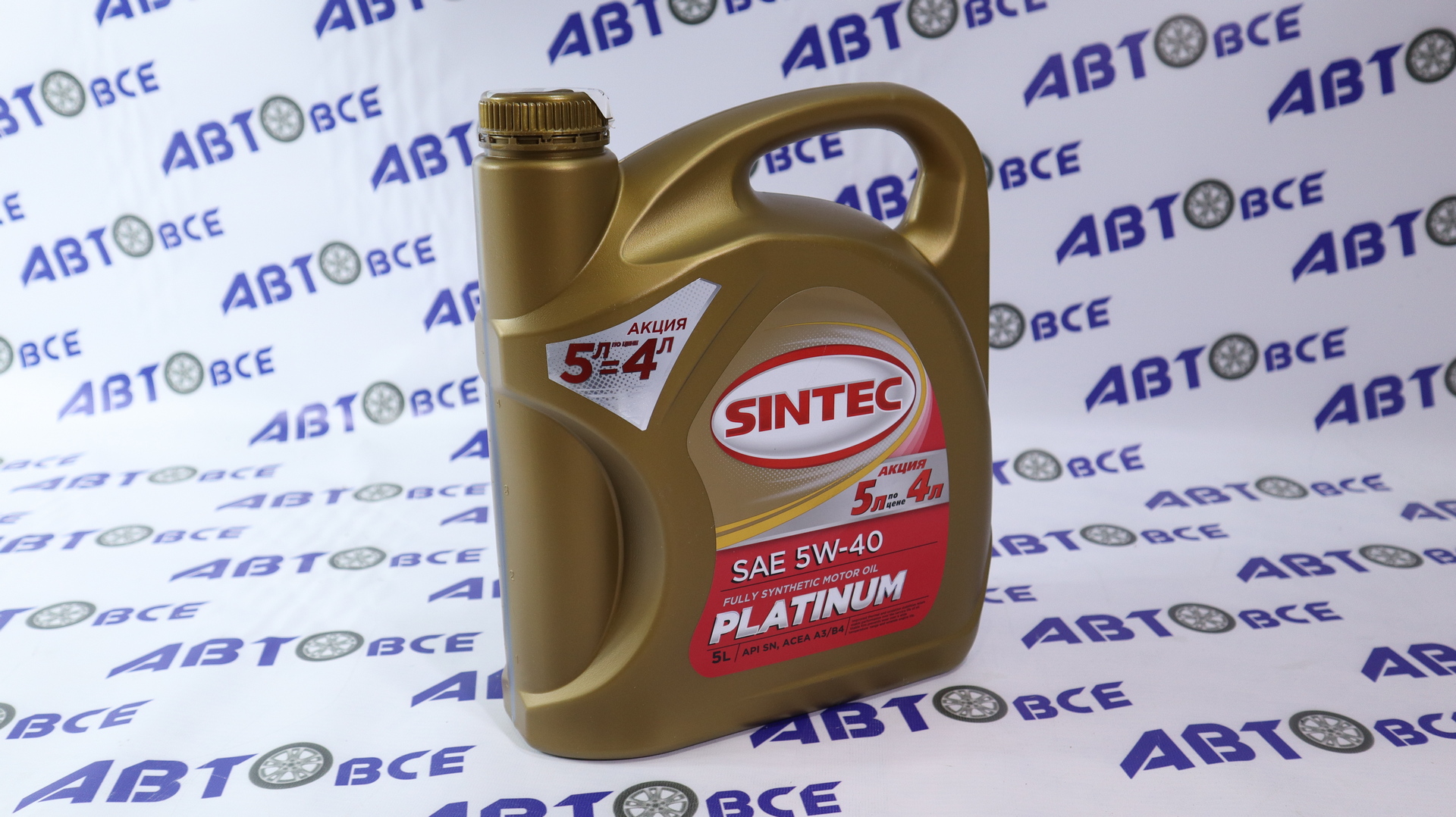 Масло моторное 5W40 (синтетическое) SN/CF PLATINUM 5л SINTEC
