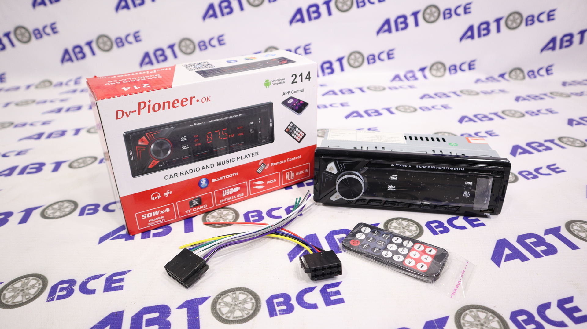 Автомагнитола DV-214 Bluetooth (Аналог) PIONEER-OK