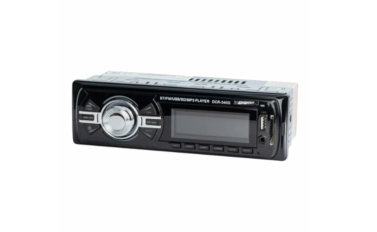 Автомагнитола (магнитофон) 1din  (USB/BT/SD/FM/AUX/MP3) DCR-340G DIGMA