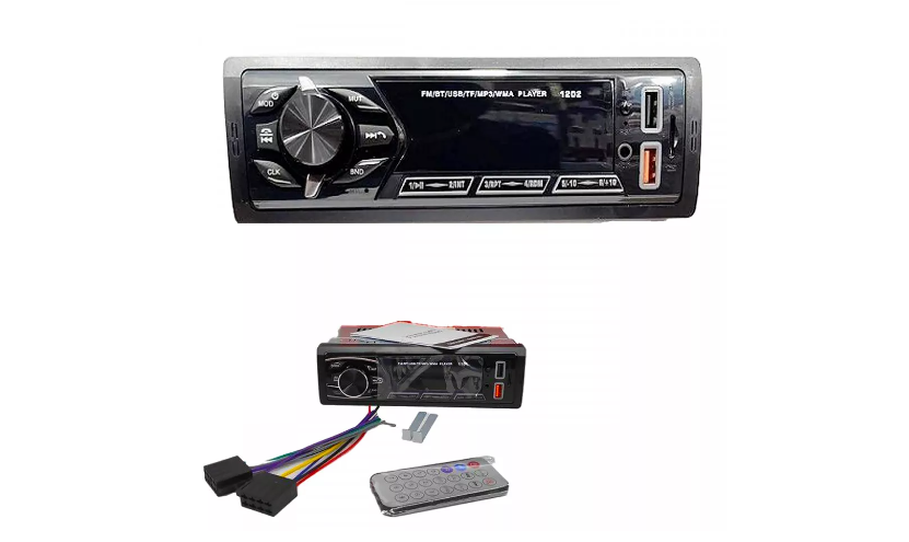 Автомагнитола (магнитофон) 1din  (USB/BT/SD/FM/AUX/MP3) DV-1202 (Аналог) PIONEER-OK