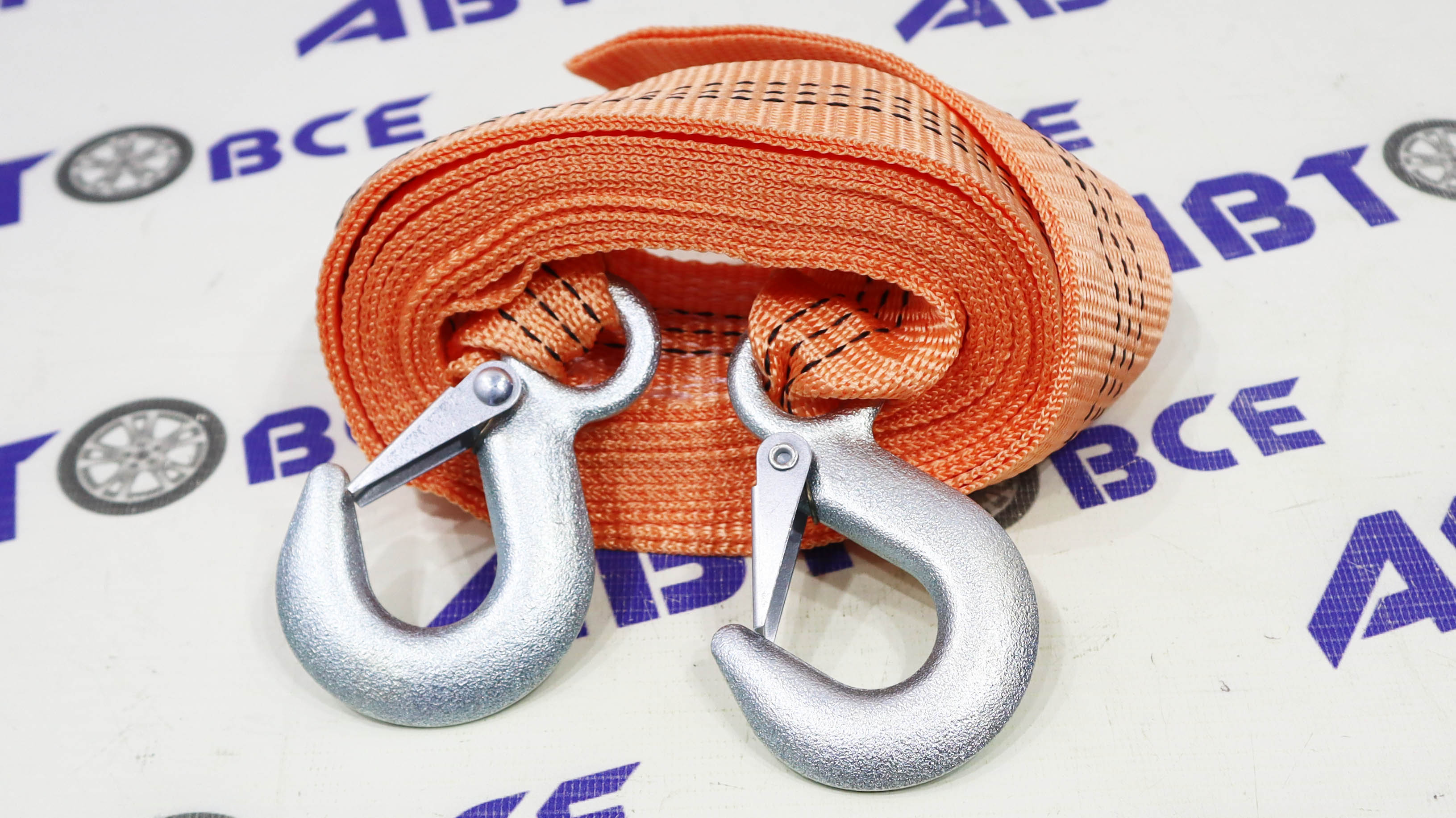 Трос ленточный 3т 5м 2 крюка СИБИРСКИЙ SKYWAY 50мм в пакете