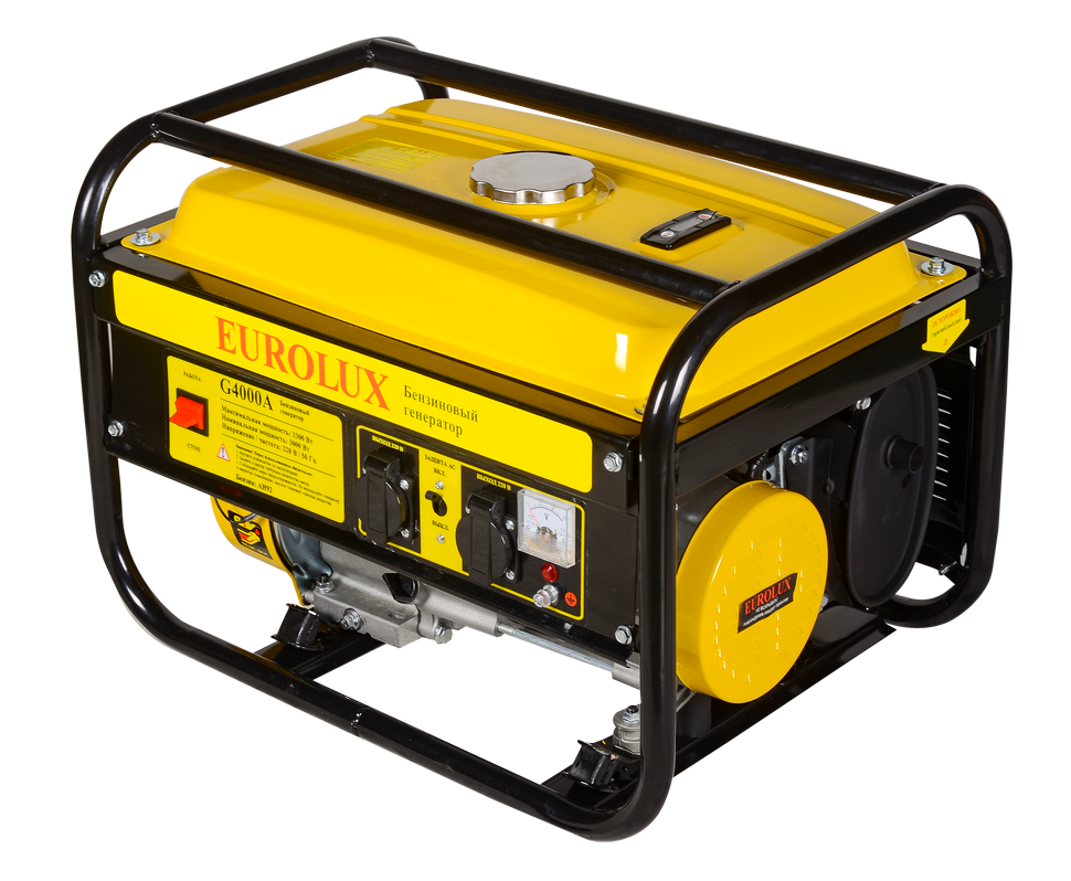 Генератор 220V (бензиновый) EUROLUX G4000A Мощность 2,8 - 3,3кВт EUROLUX