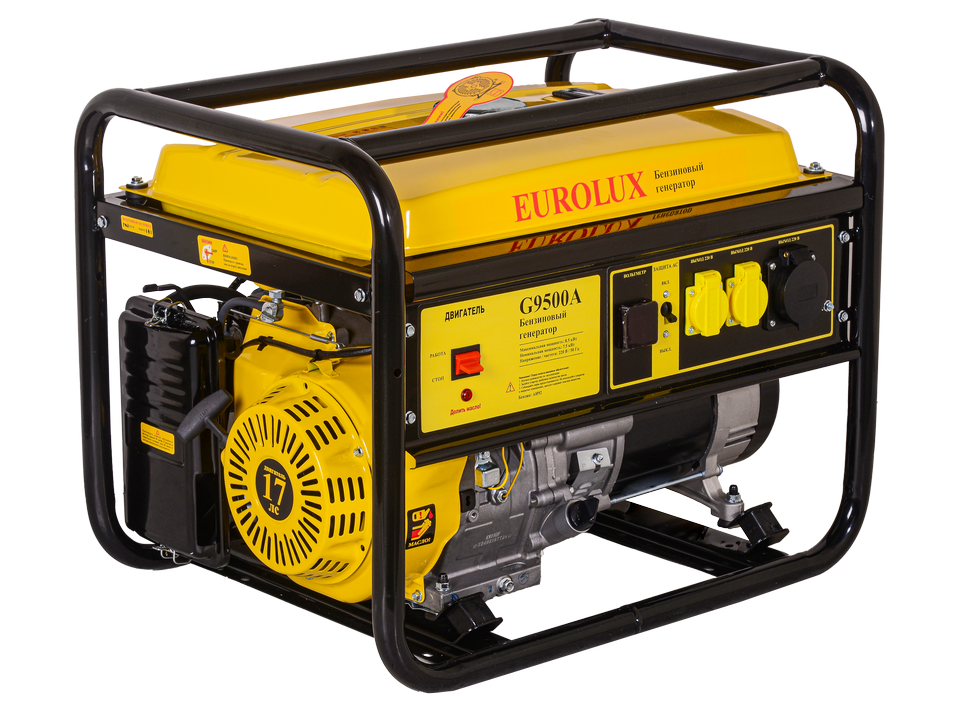 Генератор 220V (бензиновый) EUROLUX G9500A Мощность 8,0 - 8,5кВт EUROLUX